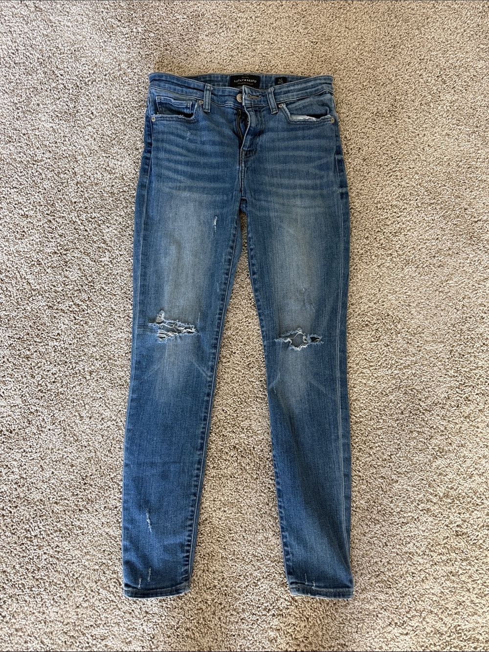 Lucky Brand Blue Distressed Skinny Jeans - Women
